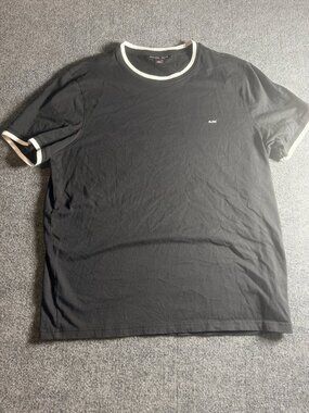 Michael Kors Ringer Tee Men's L Black White